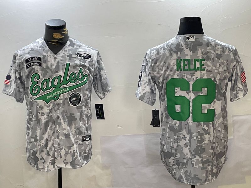 Men Philadelphia Eagles #62 Kelce Nike Arctic Camo 2024 Salute to Service Limited NFL Jersey style 6